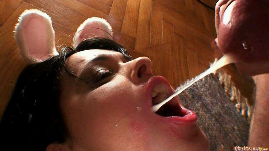 Dripping it into her mouth