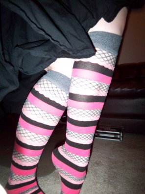 amateur photo Me in my favorite knee high fishnets...be nice!