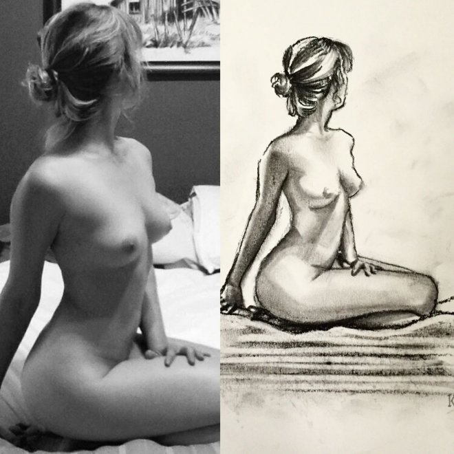 Nude wife vs self portrait