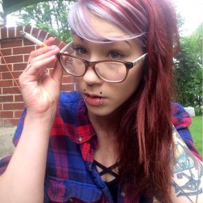 zdjęcie amatorskie Hair Glasses Eyewear Face Plaid Hair coloring 