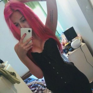 foto amadora Pink haired hottie