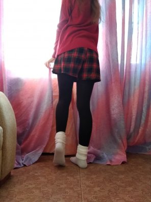 photo amateur Warm pantyhose for cold weather ^^
