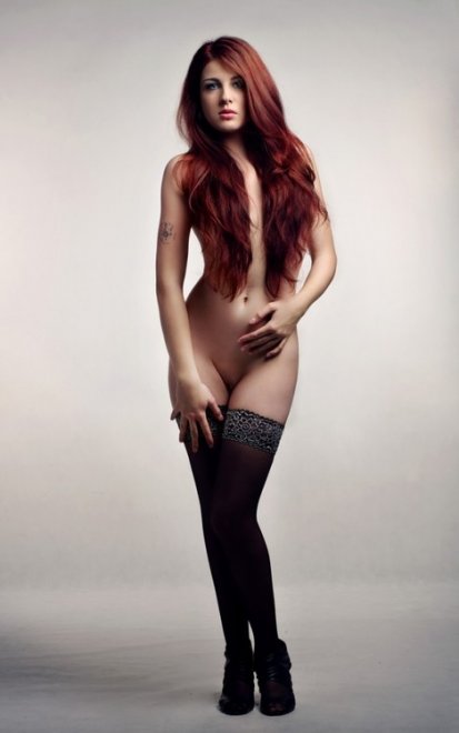 Redhead with stockings