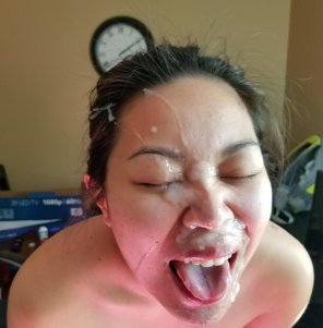 photo amateur asian girl plastered in cum