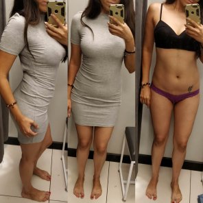 foto amateur [On/off] Grey dress, what do you think?