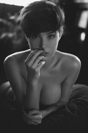 アマチュア写真 Black White Face Lip Black-and-white Monochrome photography 