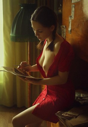 foto amadora Red Dress