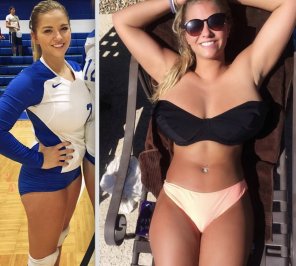 Volleyball player with nice tits.
