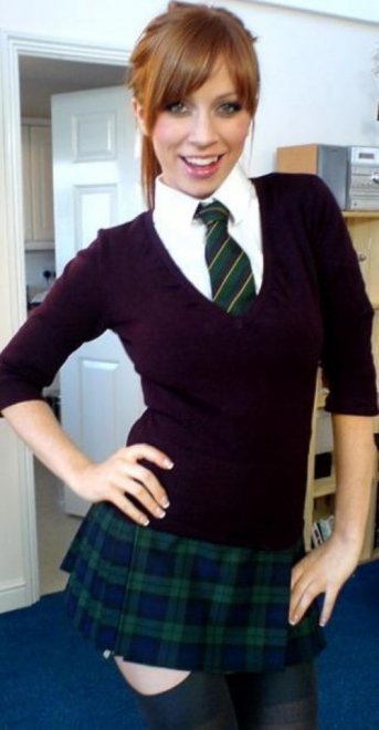 The school girl outfit kills me