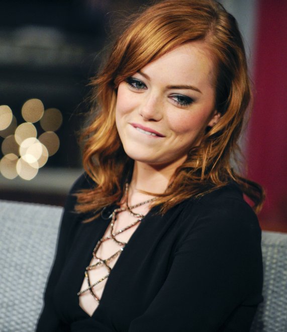 Emma Stone, lip bite