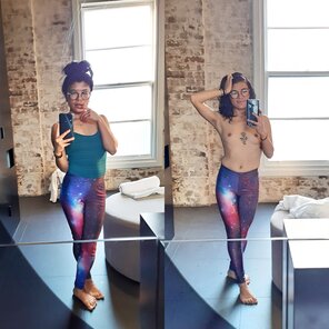 foto amatoriale Cheeky on/off before and after a hot and steamy yoga class!! ðŸ˜œ My first ever on/off! Lemme know whatcha think. ðŸŒ¹X