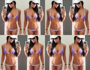 foto amatoriale Sarah Purple Tight Bikini 05