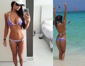 foto amatoriale Sarah Purple Tight Bikini 30