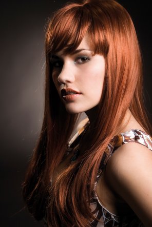 foto amadora Dark red hair