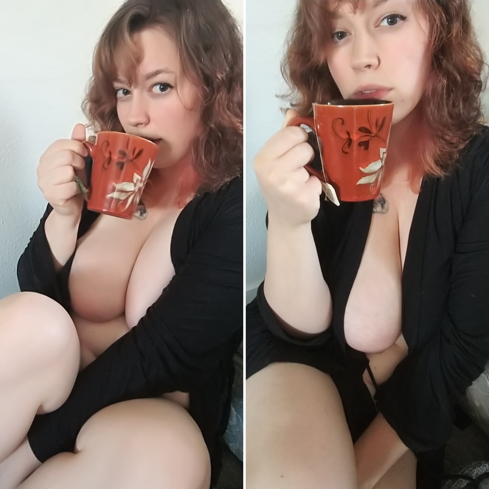 I love a good cup of tea after showering. Porn Pic - EPORNER