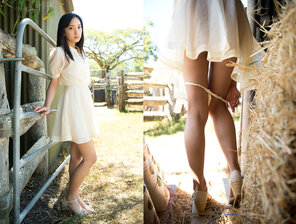 amateur photo An Tsujimoto Pretty Dress and Pantie Tease