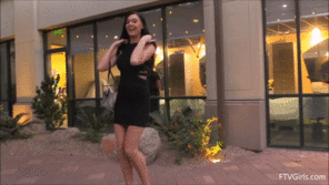 Marley Brinx takes off her dress in public