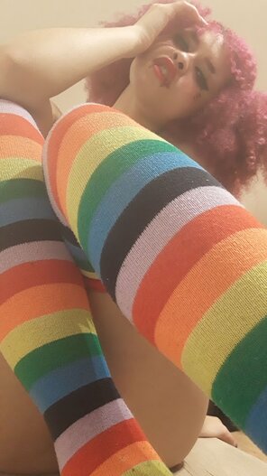 photo amateur I've been loving rainbow socks lately
