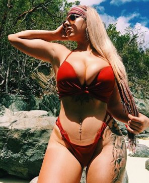 foto amadora Red Bikini