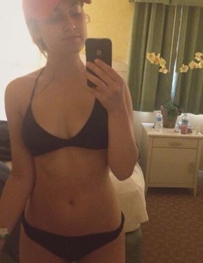 Black bikini selfie