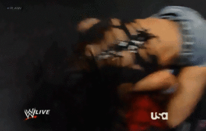 amateur pic AJ Lee & Eva Marie on RAW last night