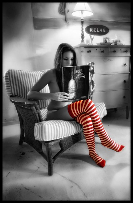 Red Stripes nude
