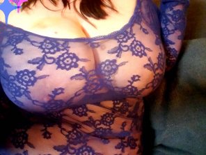 photo amateur Think he will like my blue lace?