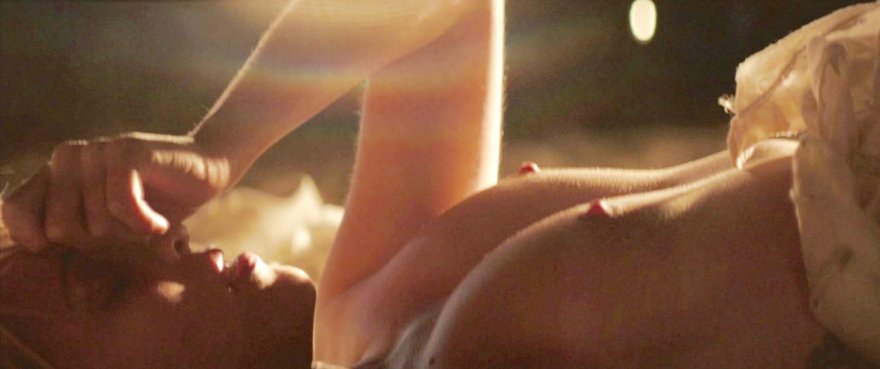 Former "Glee" star Dianna Agron topless at last, showing her pointy nipples in Netflix's "Bare"