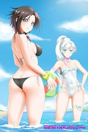 amateur photo ruby-and-weiss-at-the-beach-rwby-kimmy77