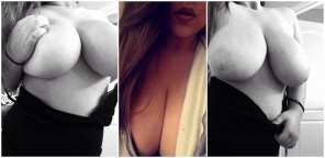 amateur photo Enormous round natural boobs