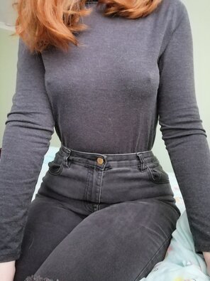 amateur photo Whats better, my red hair or hard nipples? ;)