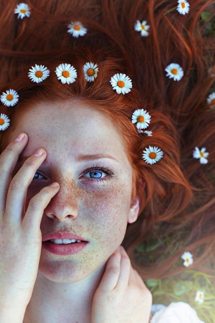 Flowers in her hair