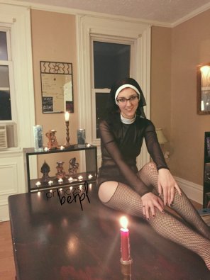 amateur photo long legged nun