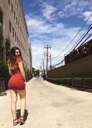 Tight dress on a sunny day