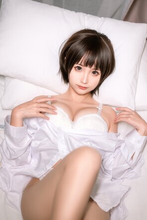 foto amadora Chunmomo (蠢沫沫) - 白衬衫 (14)