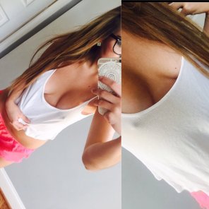 amateur pic White Tugged on Tank Top