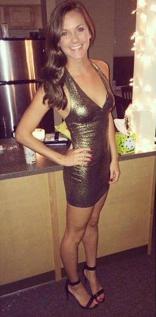 Gold dress.