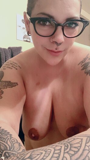 amateur pic Forty years old and I got my first glasses ever yesterday. Love, your inked librarian type.