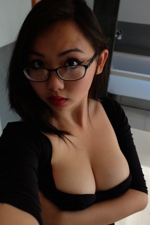 foto amatoriale Cleavage on point