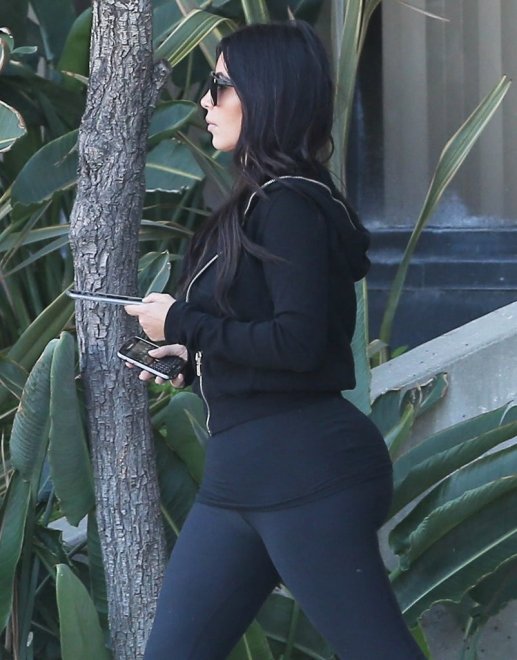 Kim Kardashian in black tights