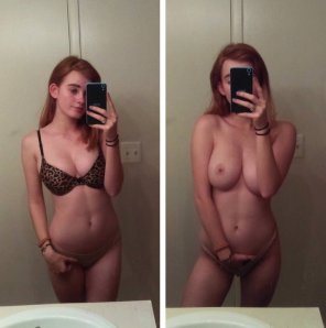 foto amadora Cute Redhead On-Off Selfie