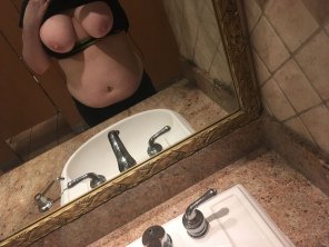 amateur photo I slip into the bathroom at work all the time to record mysel[f] playing with my nipples on SC