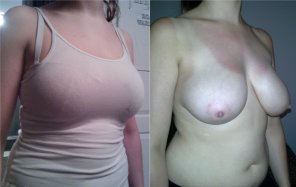 foto amateur Heavy natural tits in and out