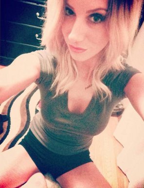 photo amateur Blonde selfie