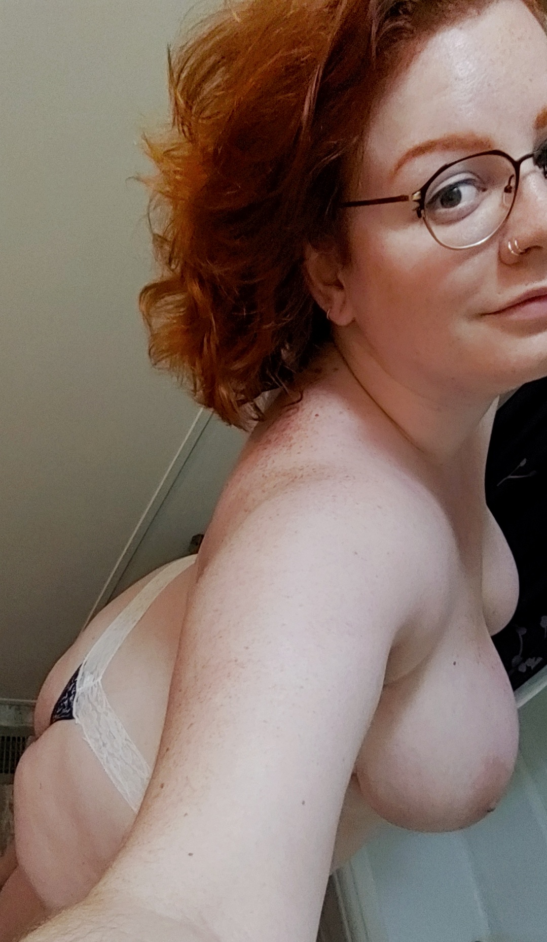 Redhead, Lace Thong, and Freckles Porn image
