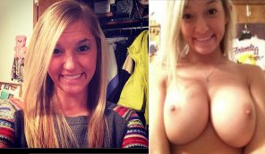 photo amateur Boobs and a smile
