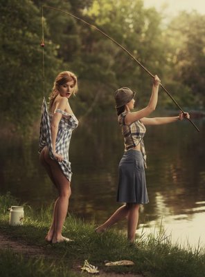 foto amadora Girls fishing trip