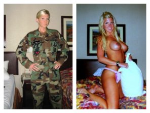 amateur pic Military camouflage Camouflage Uniform Blond 