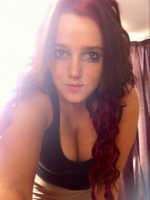 amateur pic Nice angle of a red head