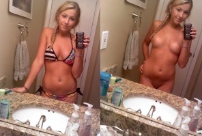 amateurfoto Bathing Suit Blond Selfie
